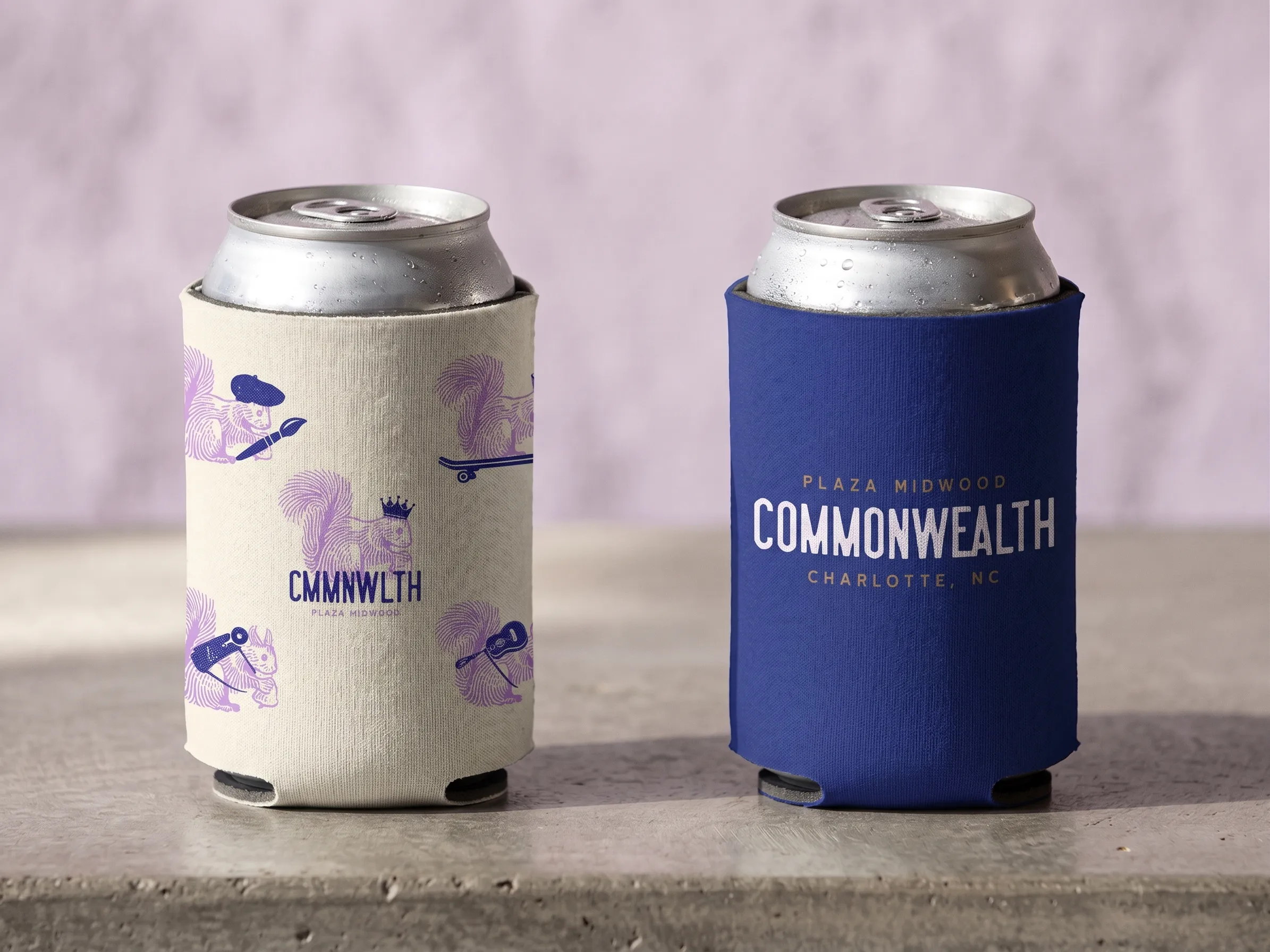 Commonwealth branded beer koozie mockup