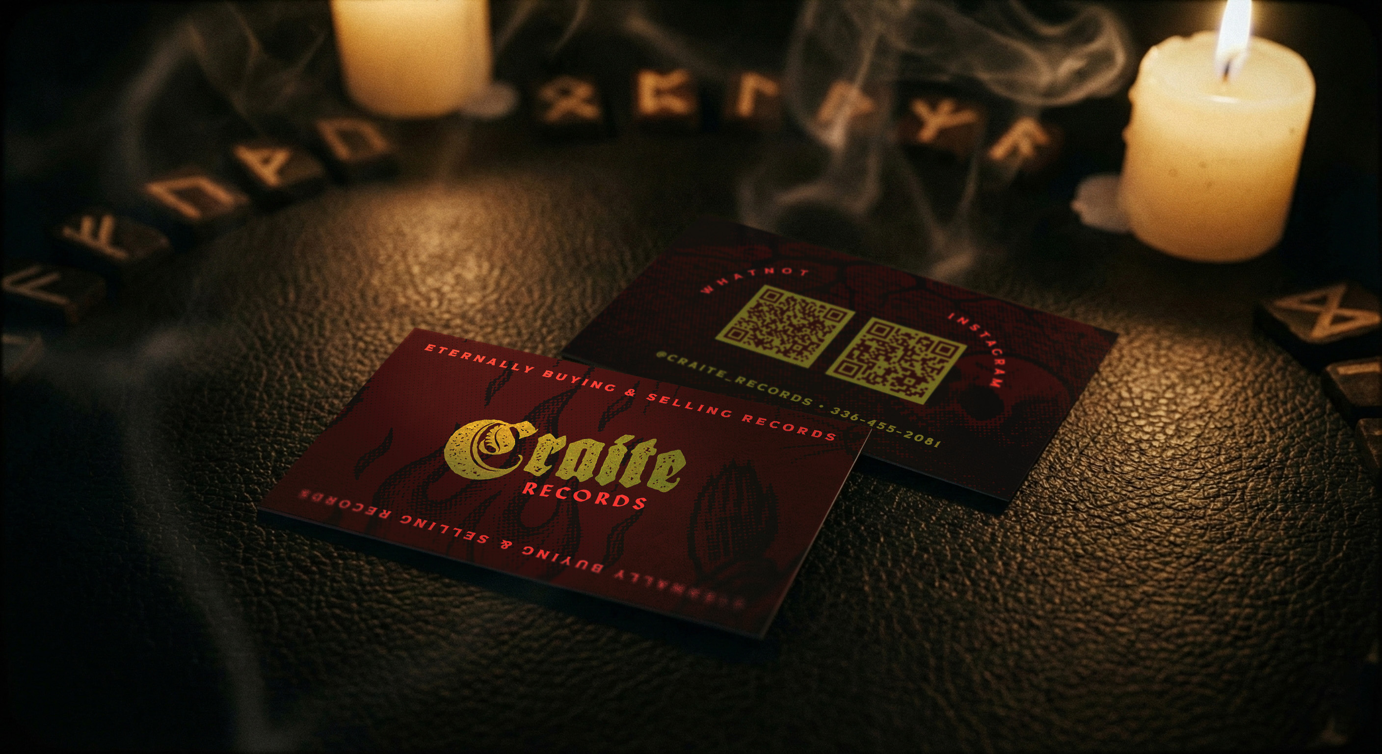 Craite Records brand card mockup