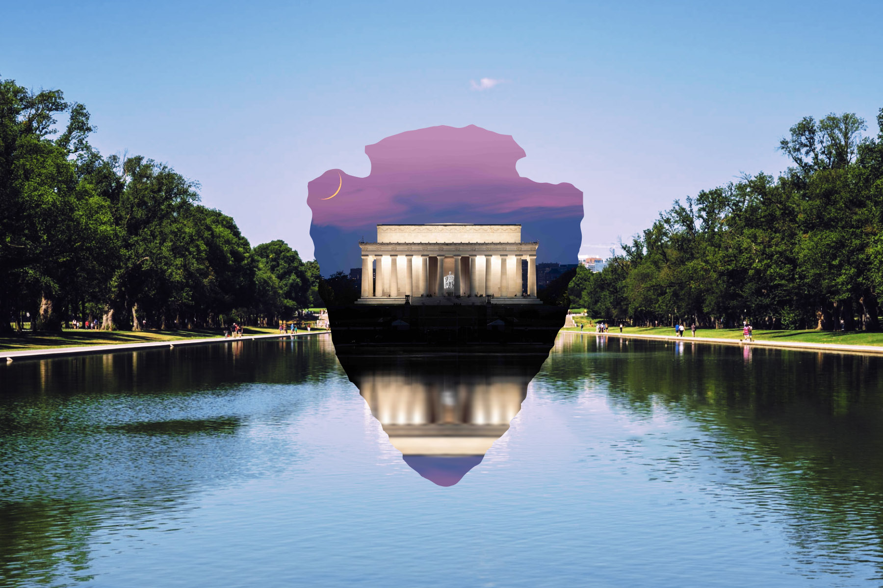 Arrowhead treatment over the Lincoln Memorial