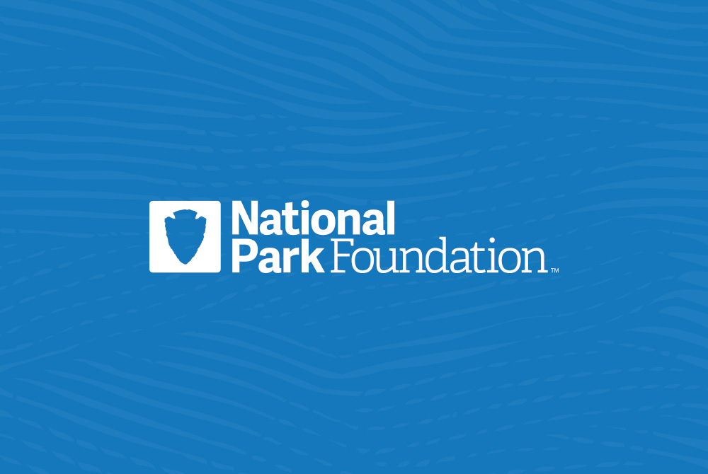 National Park Foundation identity lockup on textured blue