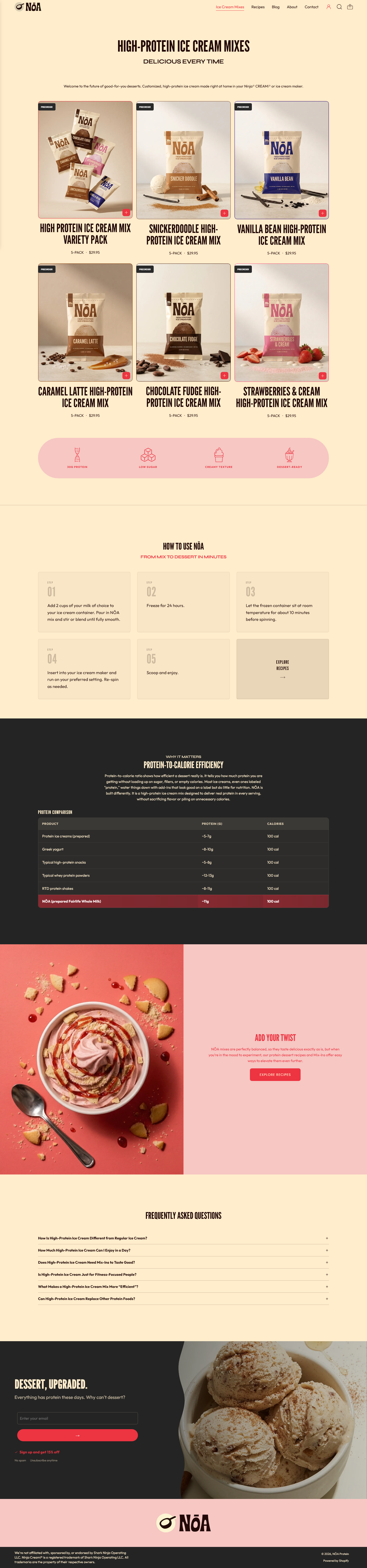 noaprotein.com mixes page