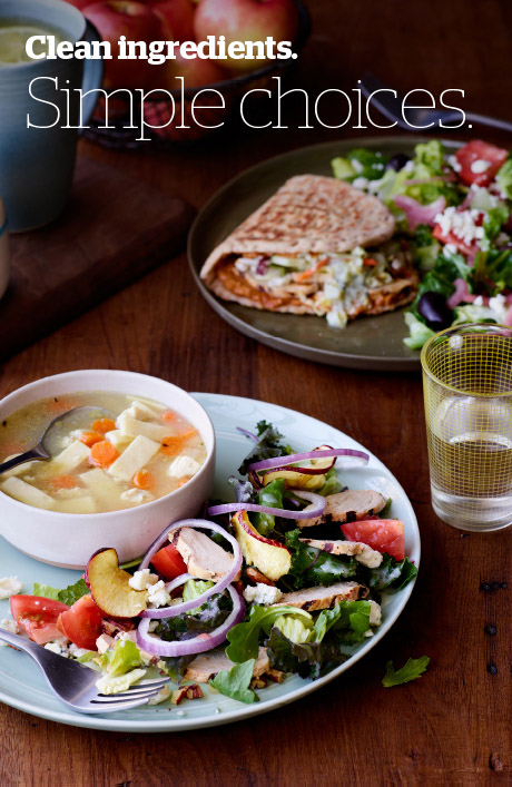 Panera menu card with simplified icon system, 3