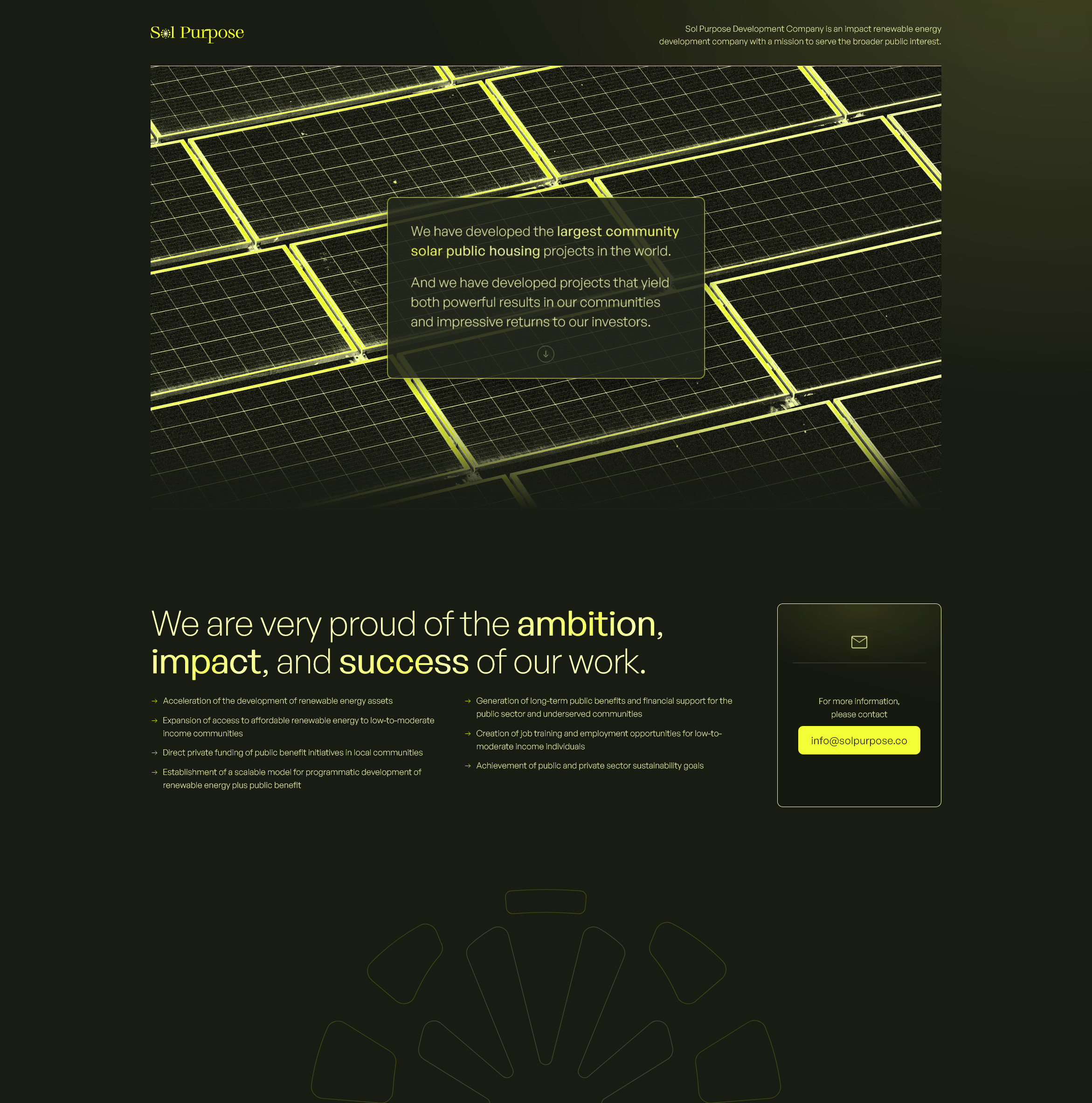 solpurpose.co homepage screenshot