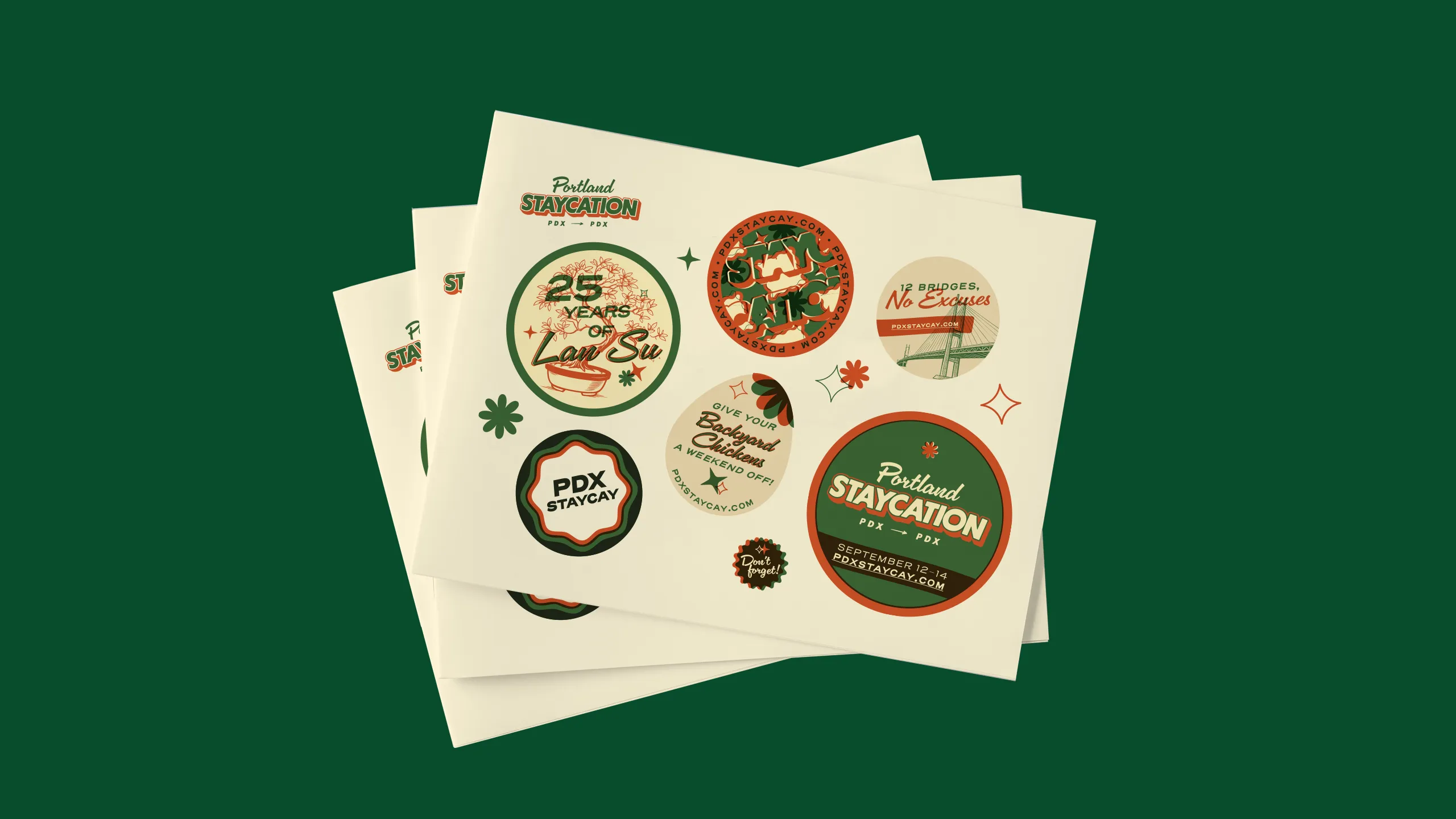 Portland Staycation sticker sheet mockup