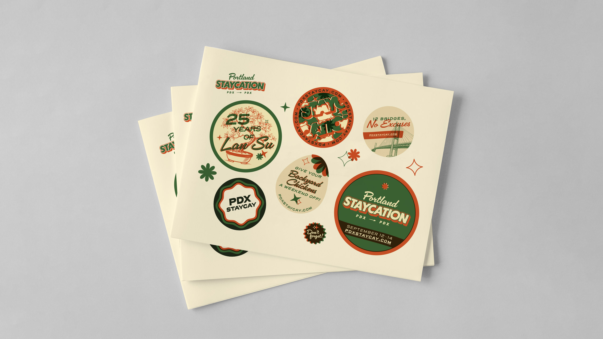 Portland Staycation sticker sheet mockup
