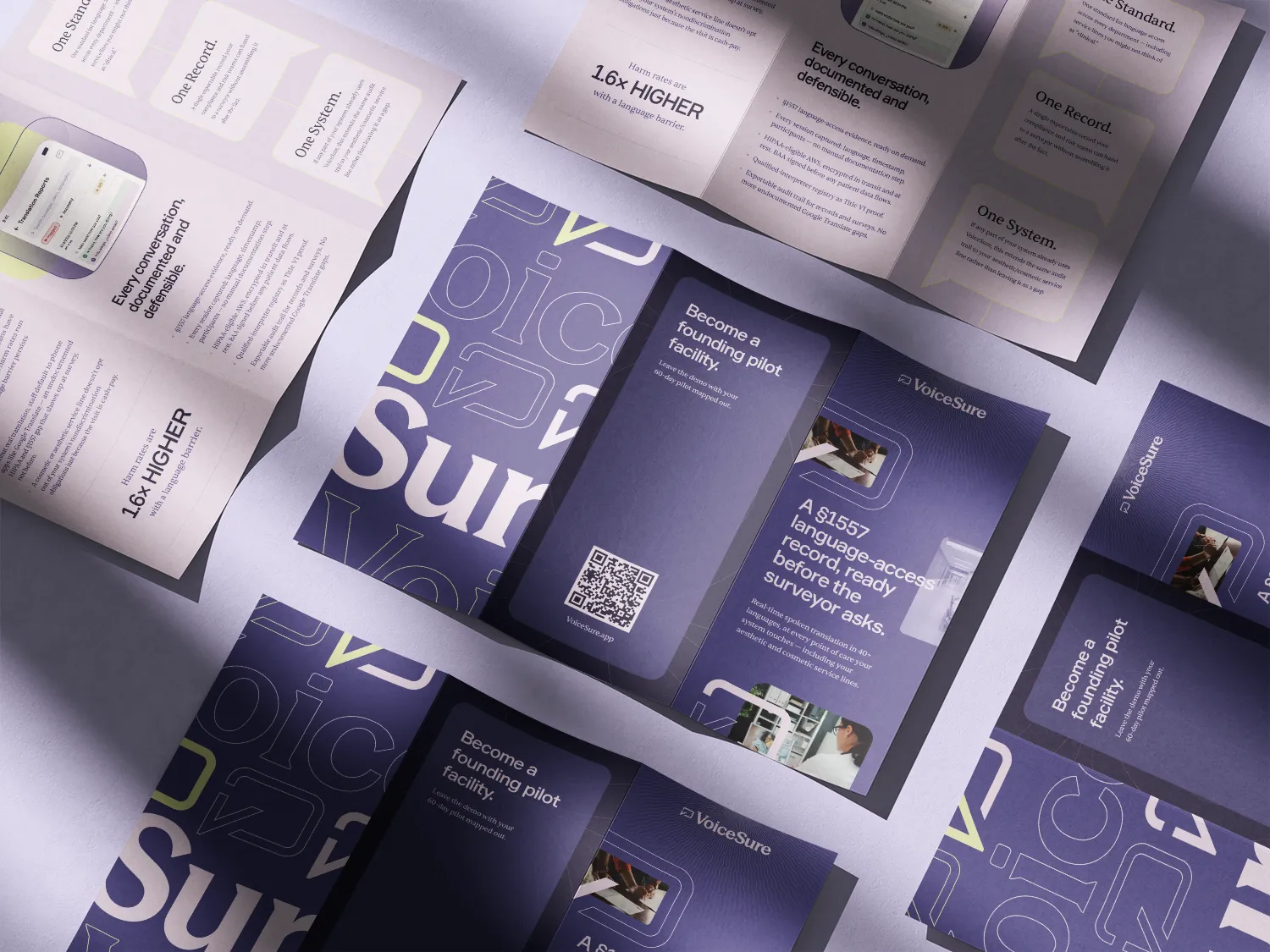 VoiceSure pilot program trifold and business cards